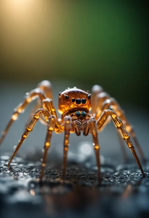 cinematic film still crystal spider . shallow depth of field, vignette, highly detailed, high budget, bokeh, cinemascope, moody, epic, gorgeous, film grain, grainy