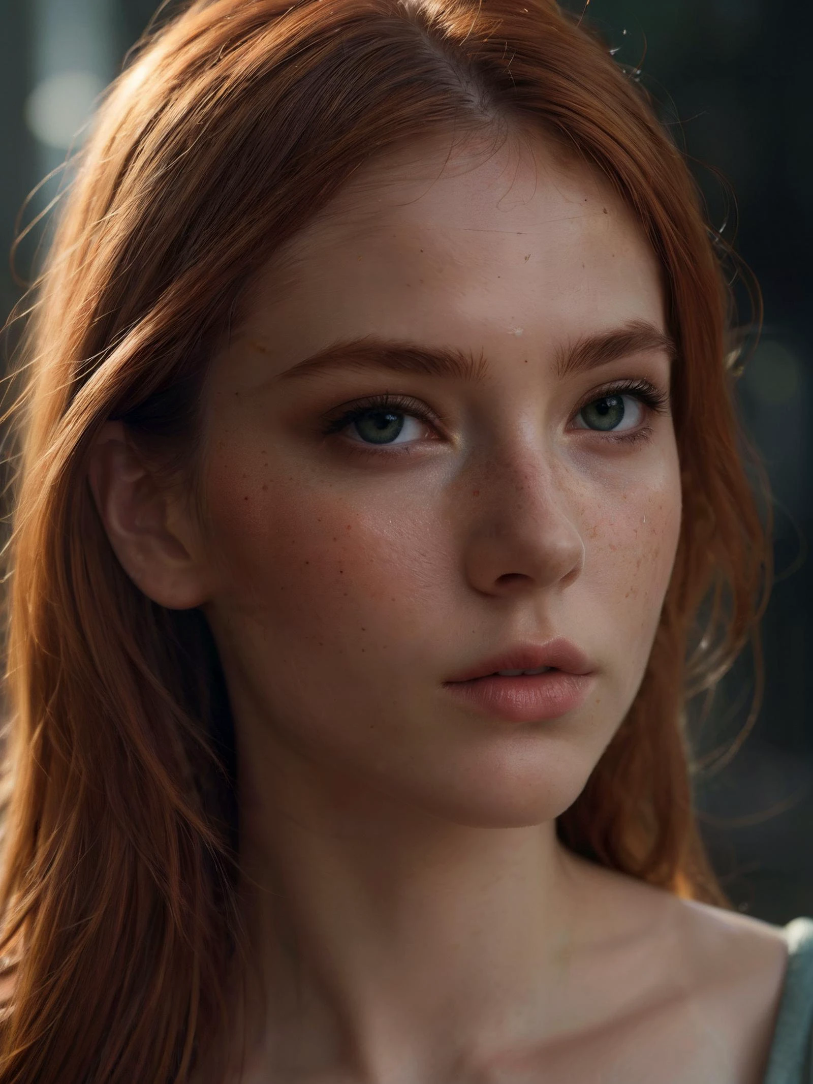 (masterpiece, best quality), intricate details, ultra high resolution, true skin texture, original photo, highly realistic,
cinematic film still,
anime artwork of a gorgeous redhead with sparkling jade eyes, flowing hair falling over her shoulders, light freckles on her cheeks, a brooding expression, lips slightly parted, she stares at the viewer with questioning eyes,
<lora:RMSDXL_Enhance:1>,
<lora:add-detail-xl:0.8>,
<lora:RMSDXL_Darkness_Cinema:1>,