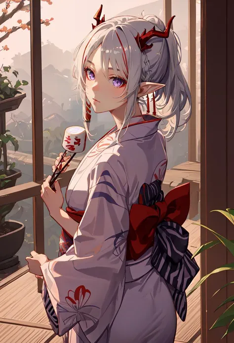 best quality, masterpiece, highres, solo, (nian_arknights:1.10), (yukata:1.30), (kimono:1.15), 22 <lora:nian_arknights:0.80>