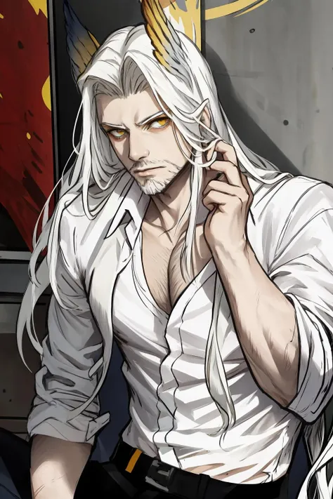 1male,helage,white shirt, <lora:helage:1>, masterpiece, best quality,