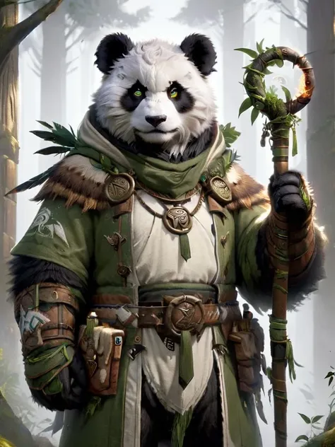 pandaren, ranger outfit <lora:pandaren-sdxl:1>