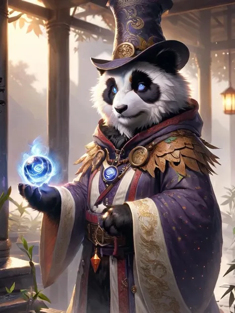 pandaren, magician outfit <lora:pandaren-sdxl:1>