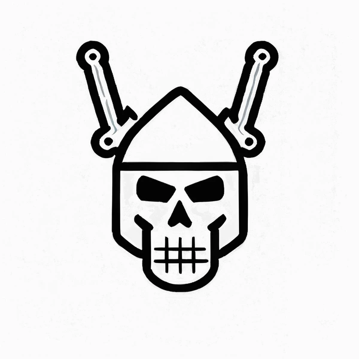 Minimalism \(icon\), a skeletton warrior