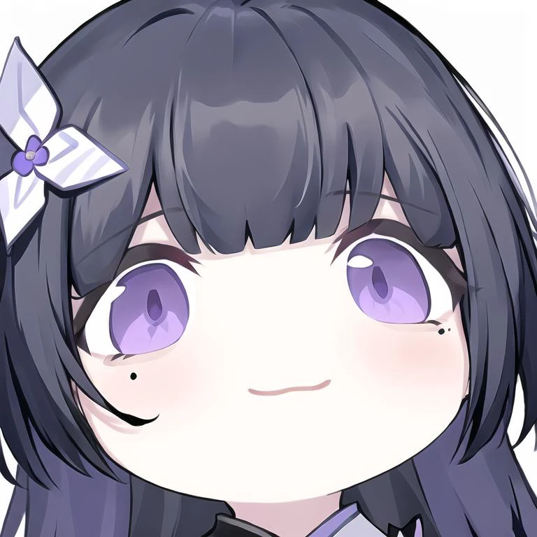 <lora:æ æè¿·é-å -hair flower, mole under eye,outfit-sumire kimono:0.8>,hair flower,mole under eye,outfit-sumire kimono,, masterpiece,best quality,1gir,chibi style,chibi,light smile,close-up,white background,<lora:Blue Archive Chibi Style:0.6>,