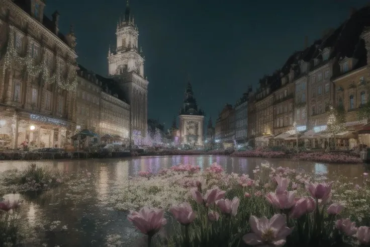 a profestional picutre of spring, PoznaÅ, Poland: PoznaÅ springs to life in the Old Market Square, where the colorful merchant houses are surrounded by blossoming flowers, and the historic landmarks, including the Town Hall, create a charming backdrop to the city's springtime vibrancy. ,wide angle, landscape , photorealism,unreal 5 daz, extremely detailed ,((ultrasharp)),((masterpiece)),((best quality)),((ultradetailed)),((intricated details)), extremaly detailed background, <lora:add_detail:0.7> ultra realistic,32k,RAW photo, 8k ,dslr,soft lighting,high quality,film grain, beautiful and aesthetic,extremely detailed, natural shadows, <hypernet:sxzBloom_sxzBloom:0.7>
