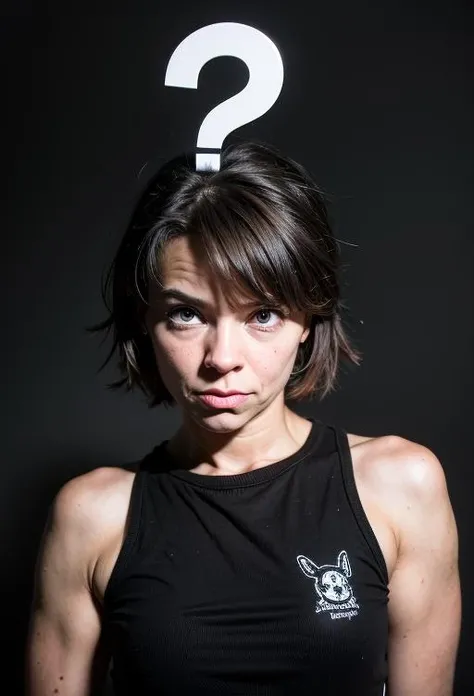 angry bully, question mark, (pretty:0.5)