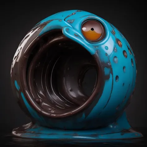Anthropomorphic / Drippy doughnut creature with big eyes by (Odeith) //  gloss/ wet //  <21charturnerv2> 3dmm style , 3d, blender, oc renderer