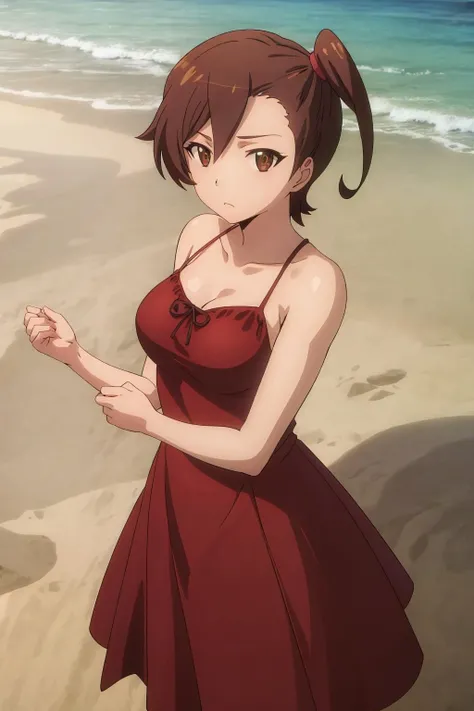 ((masterpiece, high quality, highres,))
Kuribayashi, red dress, beach, <lora:Kuribayashi-10:0.8>