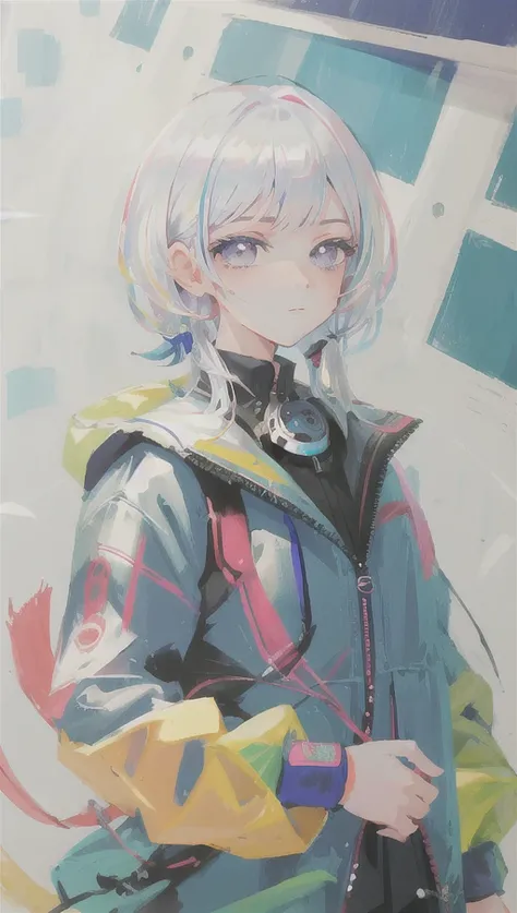 nababa style,1girl,white hair <lora:nababaStylizedLora_nababaNormal:1>, masterpiece, best quality, ultra-detailed, illustration
