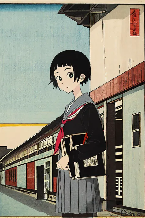 A boyish, short-haired, busty, beautiful-legged beauty is standing by the pool in a competitive swimsuit with her legs spread to the sides, her mouth open, and her face blushing.。Angle from below。