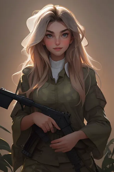 DEN_anneth_FJ,
a (soldier:1.1) in the jungle on manoeuvrers wearing (army fatigues:1.2) and holding a rifle, (camouflage:1.2), military, uniform, military, camouflage uniform,
bokeh, f1.4, 40mm, photorealistic, raw, 8k, textured skin, skin pores, intricate details <lora:epi_noiseoffset2:1>, epiCRealism <lora:ClothingAdjuster3:-1.1>