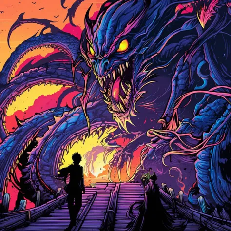 line art drawing breathtaking anime artwork horrible terrors lurking from darkness by dnmumfrd <lora:dan_mumford:1>, danger, chaos, nightmare . anime style, key visual, vibrant, studio anime, highly detailed . award-winning, professional, highly detailed . professional, sleek, modern, minimalist, graphic, line art, vector graphics