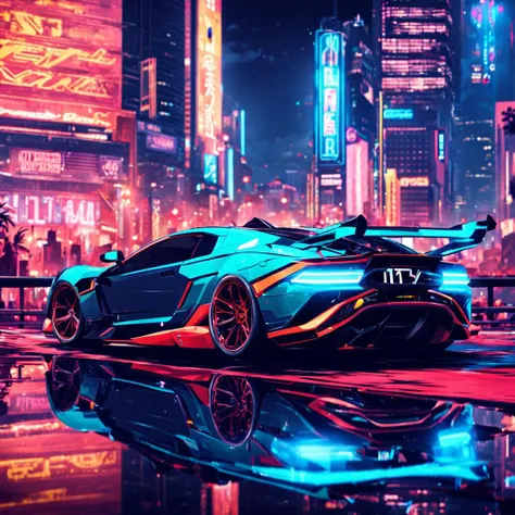 cinematic (illustration:1.3) anime artwork breathtaking (masterpiece:1.1), (best quality:1.1), (ultra highres:1.1), (Hyperrealistic:1.2) 4K Unity Wallpaper, retrofuturistic car, (front angled view:0.5), low view, cyberpunk, wide fender flares, deep rims, racing wheels, (cinematic lighting:1.1), depth of field, bokeh, night time, city, neon lights by dnmumfrd <lora:dan_mumford_v1:1.7>, . award-winning, professional, highly detailed . anime style, key visual, vibrant, studio anime, highly detailed . 35mm photograph, film, bokeh, professional, 4k, highly detailed