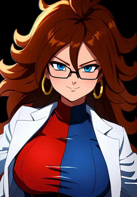 (Photo:1.3), highdetail, <lora:Android21:0.8>, Android21, 1girl, solo, looking at viewer, smile, blue eyes, brown hair, dress, jewelry, pantyhose, glasses, black pantyhose, black-framed eyewear, curly hair, labcoat, checkered clothes, multicolored dress, checkered dress, ((portrait,)), (acclaimed, alluring, captivating, exciting, gorgeous, striking:1.3), (trending on artstation:1.3)