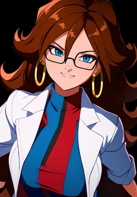 (Photo:1.3), highdetail, <lora:Android21:0.8>, Android21, 1girl, solo, looking at viewer, smile, blue eyes, brown hair, dress, jewelry, pantyhose, glasses, black pantyhose, black-framed eyewear, curly hair, labcoat, checkered clothes, multicolored dress, checkered dress, ((portrait,)), (acclaimed, alluring, captivating, exciting, gorgeous, striking:1.3), (trending on artstation:1.3)