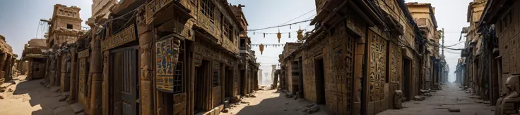 (otherworldly, otherworldly atmosphere, otherworldly appearance), highly insanely detailed, masterpiece, top quality, best quality, highres, 4k, 8k, RAW photo, ((ancient egyptian theme:1.2)), 
outdoors, no humans, <lora:0180 Messy urban village_v1:1>, ruanyi0180, utility pole, power lines, clothesline, official art, (fantasy world)