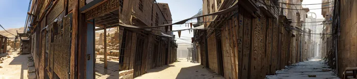 (otherworldly, otherworldly atmosphere, otherworldly appearance), highly insanely detailed, masterpiece, top quality, best quality, highres, 4k, 8k, RAW photo, ((ancient egyptian theme:1.2)),
outdoors, no humans, <lora:0180 Messy urban village_v1:1>, ruanyi0180, utility pole, power lines, clothesline, official art, (fantasy world)
