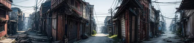(otherworldly, otherworldly atmosphere, otherworldly appearance), highly insanely detailed, masterpiece, top quality, best quality, highres, 4k, 8k, RAW photo,
outdoors, no humans, <lora:0180 Messy urban village_v1:1>, ruanyi0180, utility pole, power lines, clothesline, official art, (fantasy world)