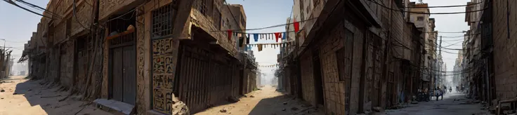 (otherworldly, otherworldly atmosphere, otherworldly appearance), highly insanely detailed, masterpiece, top quality, best quality, highres, 4k, 8k, RAW photo, ((ancient egyptian theme:1.2)), 
outdoors, no humans, <lora:0180 Messy urban village_v1:1>, ruanyi0180, utility pole, power lines, clothesline, official art, (fantasy world)