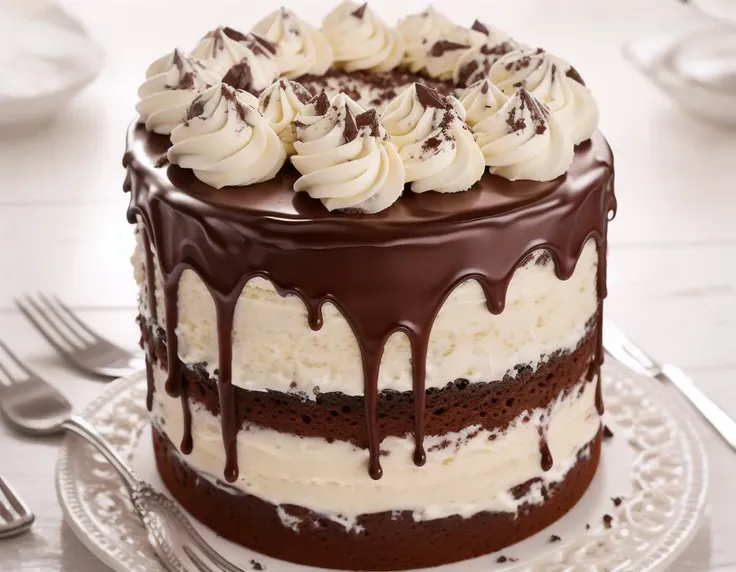 cake, chocolate, cream, intricate detail ,dark background , HD. Photograph , in table((realism)), extremely high quality RAW photograph, ultra detailed photograph, sharp focus, high resolution, high quality, film grain, Fujifilm XT3,Highly Detailed, , (Cinematic Photo:1.3) of (Realistic:1.3)