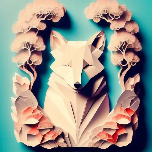 paperai, fox, portrait, front view