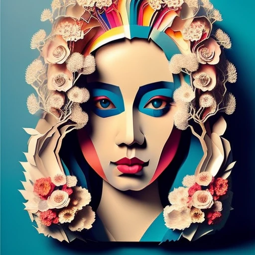 (paperai), female, portrait, blonde, magazine cover