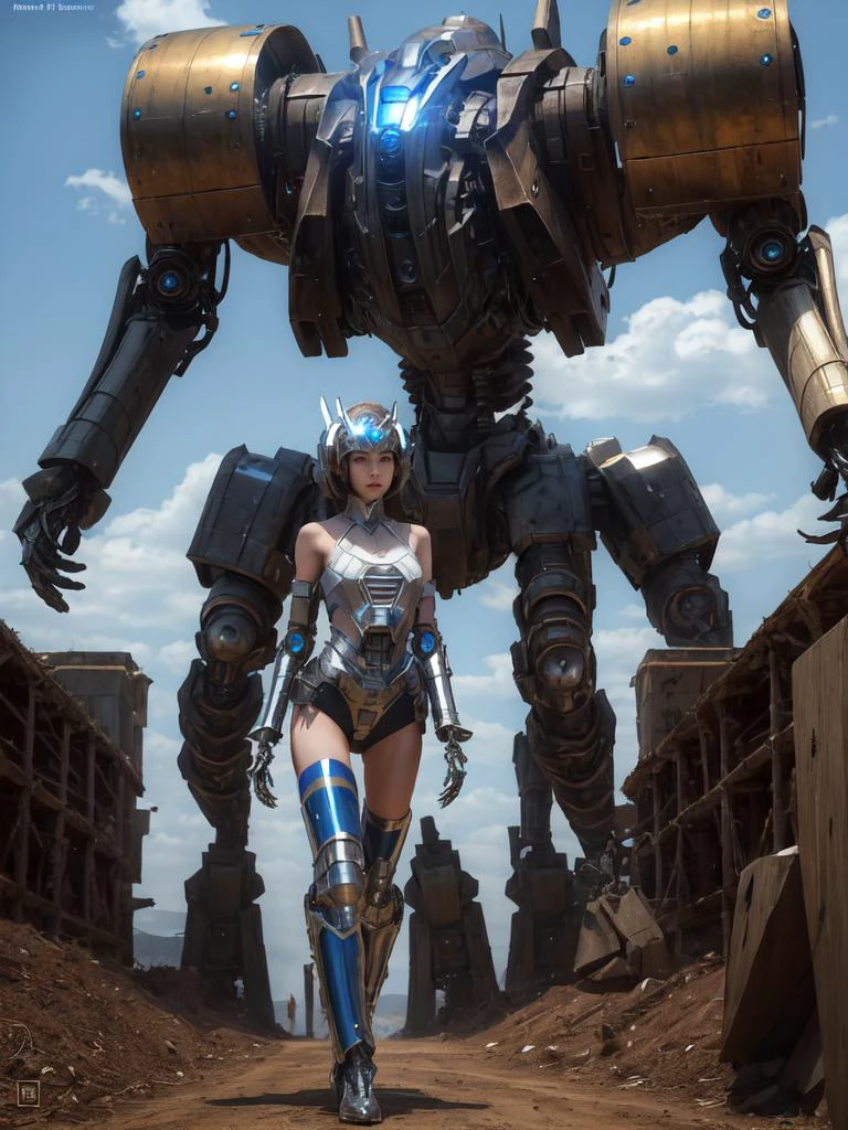 (masterpiece), (best quality),1girl,full body,bare shoulders, photorealistic, 8k raw photo,ultra high res
jiqinvhai,huge robot, mecha,
mecha musume,mechanical parts,robot joints,headgear,full armor
