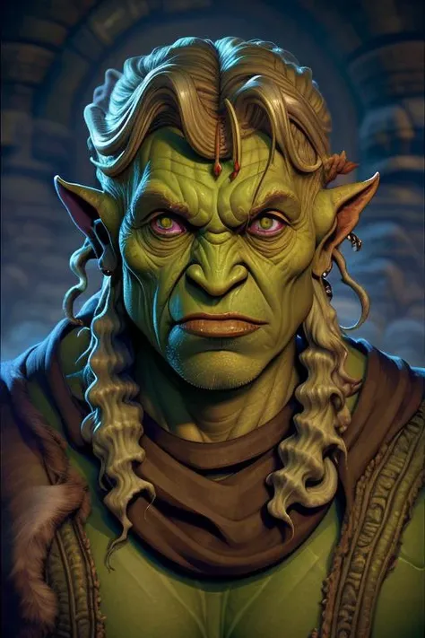 dreamlikeart portrait of hulking herculean extra terrestrial aquatic elvish ork orc tusks horns muted colors <hypernet:MRoyale:1>
