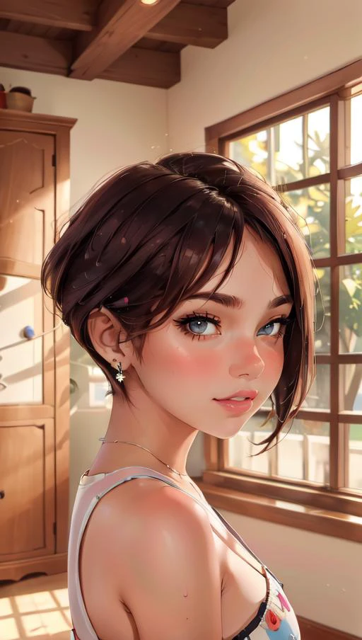 masterpiece, best quality, 1girl, AnjelikaV2, <lora:epiCRealismHelper:1> <lora:weight_slider_v2:1.5> indoors, <lora:pixie_hairstyle:0.6> pixie_hairstyle