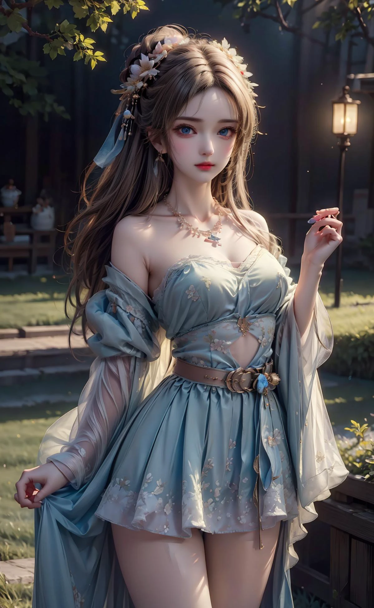 1girl,((solo)),((ultra-detailed)),in the field,overexposure,extremely detailed cg 8k wallpaper,extremely delicate and beautiful,highly detailed,cinematic lighting,(cinematic highlight hair),(best quality),((masterpiece)),stand \(jojo\),perfect eyes,
in spring,dusk,hair ornament,jewelry,bead necklace,belt,thighs,lowleg,breast,small breast,
Tyndall effect,hdr,pixel-perfect duplicate,exquisite face,outskirts,hdr,<lora:face_v10.2A:0.2>,<lora:plump_figure_v10:0.2>,<lora:sexy_beauty_v15:0.4>,<lora:side_buns_hairstyle:0.3>,<lora:more_details_2:0.4>,<lora:antique_sexy_1.25_reserve_V10:0.2>,<lora:butterfly_v1.5:0.6>,