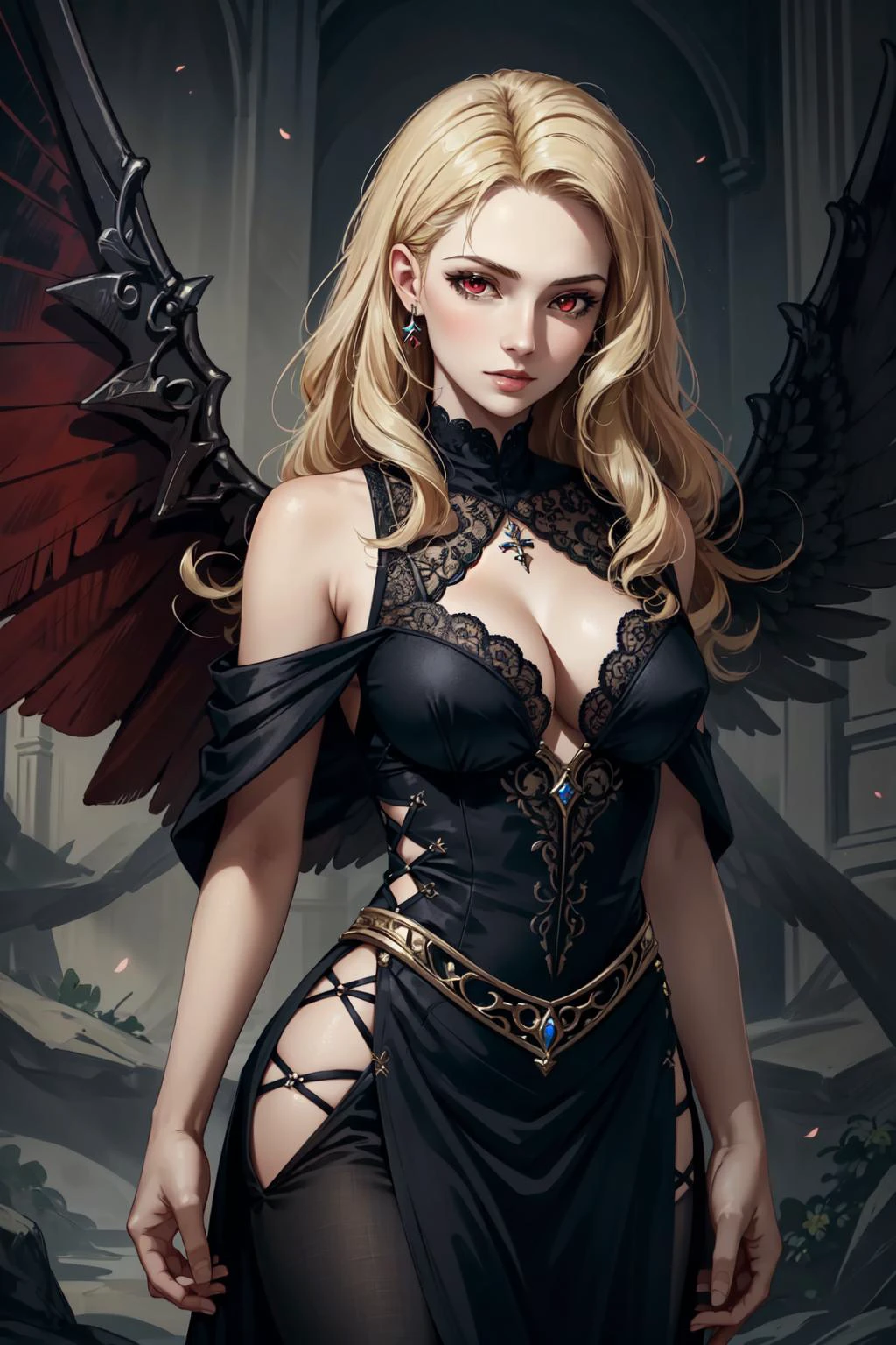 (masterpiece, best quality), intricate details,
1girl, <lora:coven_morgana-000016:1.1> coven morgana, 1girl, wings, blonde hair, red eyes,