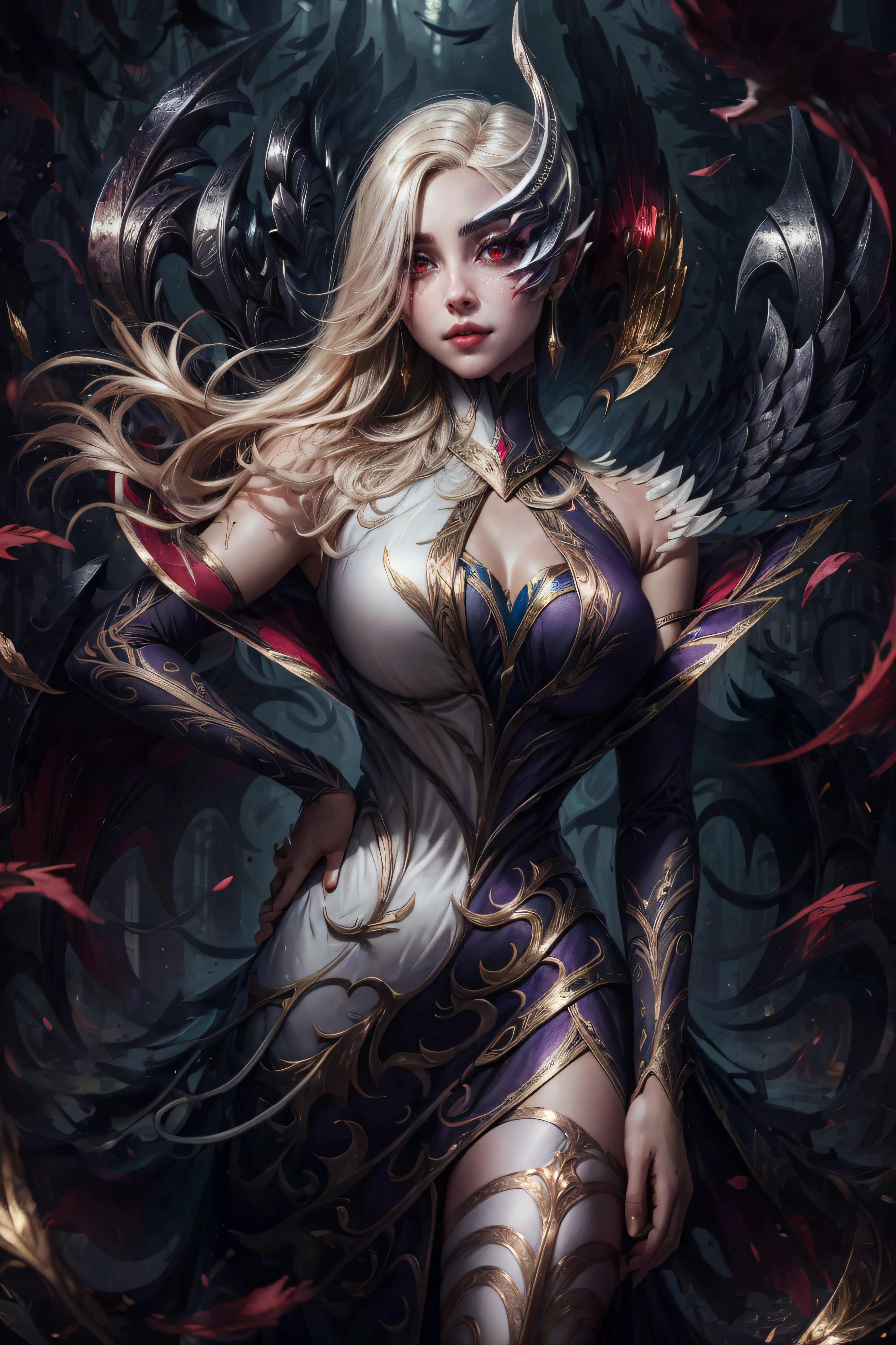 (best quality, high quality, highres, ultra-detailed), ultra realistic, ((gorgeous)), (beautiful detailed face and eyes and hair:1.2), (masterpiece:1.4), perfect eyes, realistic, 8k, professional light, perfect face, beautiful face, beautiful eyes, intricate details, 1girl, looking at viewer, solo, Extremely beautiful, perfect,, <lora:add_detail:1>, <lora:coven_morgana:1>,