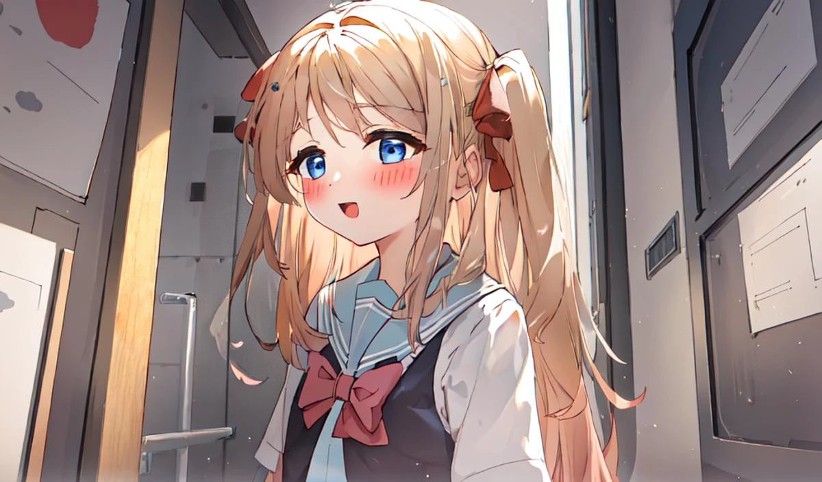 masterpiece, best quality, 1girl, solo, school uniform, <lora:neuroSamaMomoseHiyori_v10:0.8>, blush,