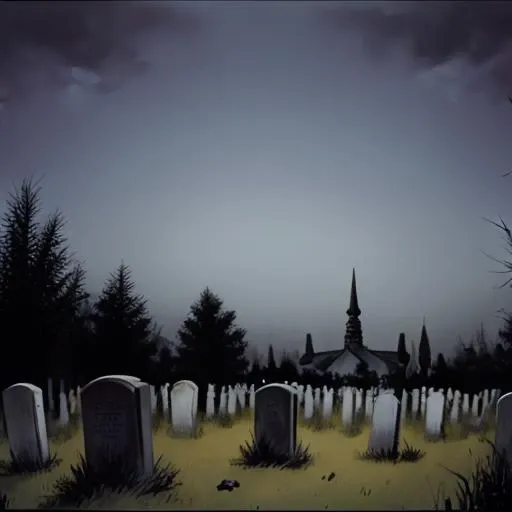 church, cemetery, fog, terror, graves, night, wax candles,horror (theme), fog,
