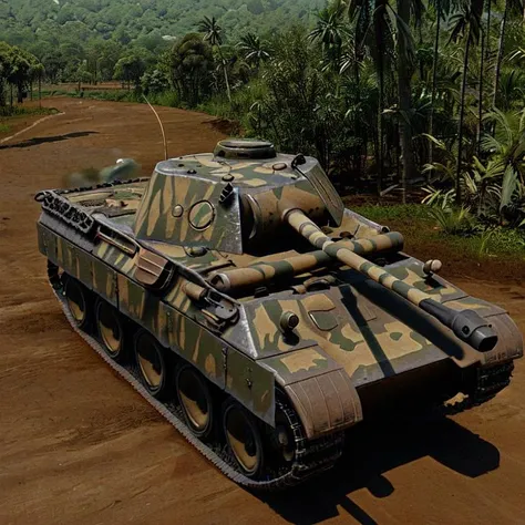 panther tank, jungle, mud,