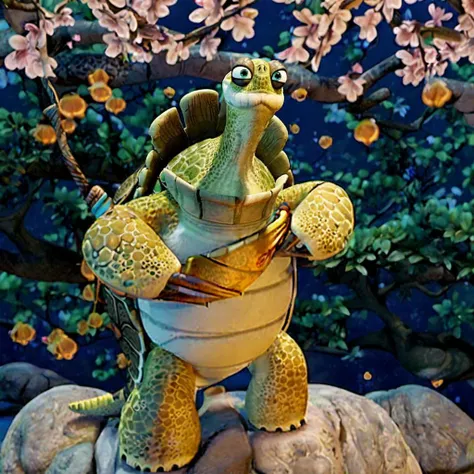 Oogway1024, a kungfu-master turtle, jungle, river, mystical athmosphere, detailed eyes, highly detailed, photography, ultra sharp, film, bokeh, professional, 4k <lora:lcm_lora_sdxl:1> <lora:Oogway1024:0.8> <lora:add-detail-xl:1.5>