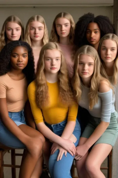 professional full body photo of a group of 14 young woman models posing, 14 detailed faces, natural light, photorealistic, looking at the viewer, <lora:multifaces_v2:0.8>, <lora:faces_v3:0.5>