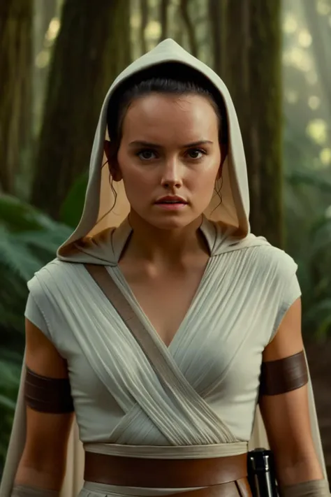 cinematic film still jedi rey, hood, at waikato, new zealand <lora:Rey_XL:0.8> . shallow depth of field, vignette, highly detailed, high budget Hollywood by james cameron, bokeh, cinemascope, moody, epic, gorgeous, film grain, grainy