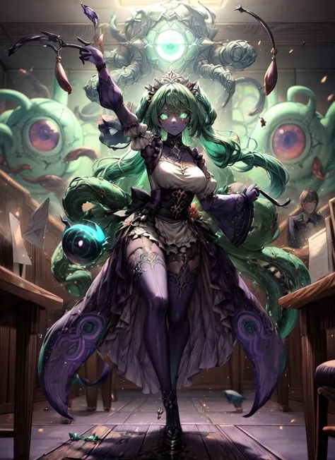 Anime girl with very big breasts and very big ass, full body Xianxia, small curvy , ((solo girl)), supine, big, big ass, miniskirt, ((thighhigh)),((solo))、(sea)))、,curvy,(thighhigh),(((succubus))、(smile), pixiv3dcg,, Negative, Pixiv, Ecchi, Otporro Potion, Full Body Commission Four, Top Rated on pixiv, Ecchi Anime Style, Seductive Anime Girl, pixiv, Very Strange Looking Creature with Long Tail, Humanoid Thistle Monster, Tentacle Beast, Detailed Mau, Tentacle Monster, Pathfinder, Lovecraft Creature, D&D Creature, Niall Rathotep, ornate tentacles growing around, alien flora and fauna, elder thing, crazy details, full color illustration, azathoth