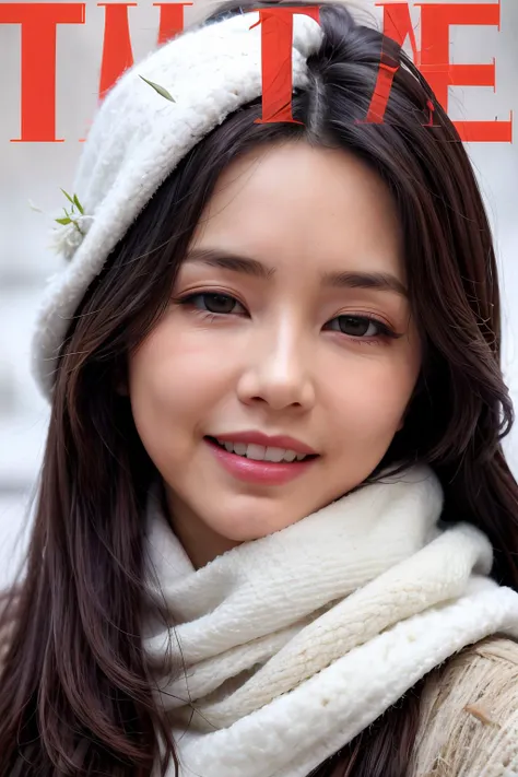 (Time Magazine:1.2),(magazine cover-style:1.4),
masterpiece,best quality,hyper realistic,photorealistic,intricate details,dappled_sunlight,snowing,portrait,dynamic_angle,from side,head up,1girl,light blue eyeshadow,lipstick,grin,detail eyes,delicate face,picture-perfect face,upper teeth,petite woman in snow,jp-Gingerv1-275,jp-Lydia-325,a white velvet skiing cap,(face behind white wooly scarf:1.5),brown eye,Haute Couture,fur coat,gem,watch,corsage,jewelry,shiny skin,gold necklace,hoop earrings,face closeup,reflecting,luminescent,translucent,white smoke,light beams through smoke,(edelweiss:1.3),