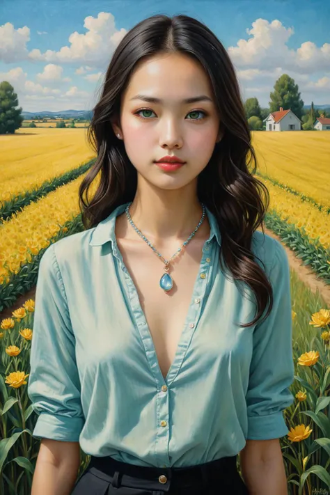 full body length pastel drawing <lora:pastel_drawing:1.00> by ((( Duy Huynh ) and Grant Wood ) and Dorina Costras ) and Thomas Saliot , cute fit 18 year old woman, plunging necklace, dapper, <lora:clothing_slider:6><lora:chest_adjust:3> , <lora:more_art:0.40><lora:faetastic:0.25><lora:midjourney:0.15>