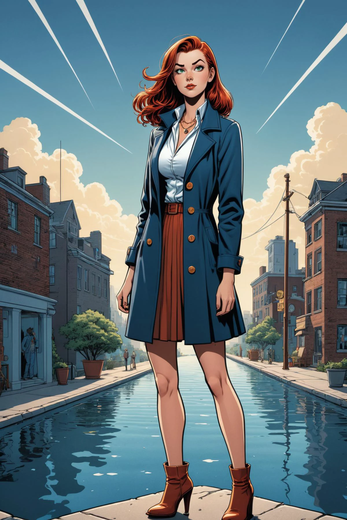 full body length comic book illustration<lora:comic_book_illustration:3.00> by ((( Rob Gonsalves ) and Milos Nejezchleb ) and Amy Earles ) and John Kenn Mortensen , cute fit 18 year old woman, plunging necklace, strapless, <lora:clothing_slider:5><lora:chest_adjust:2> , dof, <lora:more_art:0.30> <lora:midjourney:-0.15> <lora:RMSDXL_Enhance:0.50> <lora:RMSDXL_Creative:0.50> <lora:RMSDXL_Photo:0.50> <lora:RMSDXL_Darkness_Cinema:0.50> <lora:clothing_slider:2.00> <lora:great_lighting:1.50> <lora:aesthetic:1.50> <lora:photorealistic_portrait:1.50> <lora:extremely_detailed:1.50> <lora:dpo:0.25> <lora:perfect_hands:0.50>