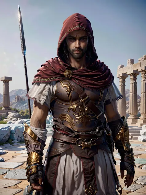 (masterpiece, best quality)
AlexiosOdy, male focus, solo, 1boy, armor, hood, realistic, weapon, facial hair, gloves, sword, beard, breastplate, simple background, holding, in front of a greek temple
<lora:epi_noiseoffset2:1>, <lora:AlexiosOdy:0.9>