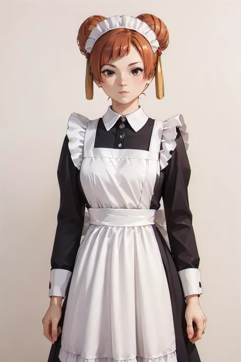 <lora:SousouNoFrieren_LaufenXL:0.8>LaufenSSnF,orange hair,short hair,hair bun,brown eyes,tassel, <lora:l0ngm41dXLP:0.6> l0ngm41d, long sleeves, bow, apron, maid, frilled apron, Score_9, Score_8_up, Score_7_up, Score_6_up, Score_5_up, Score_4_up, BREAK,1girl in full growth, best quality, masterpiece, ultra-detailed, high quality,good quality,1 girl,(master piece,high resolution, ultra detailed,8K,16K),look at viewer