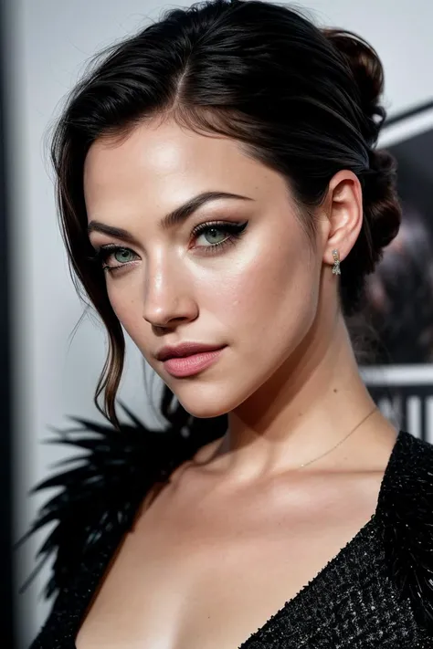 (full body) photo of beautiful (Koh_ViolettBeane:0.99), a woman in a (movie premiere gala:1.1), perfect hair, hair upsweep updo, wearing (black monkey costume:1.1), ((Cyberghetto:1.1)), (eyeliner, eyeshadow), modelshoot style, (extremely detailed CG unity 8k wallpaper), professional majestic (photography by irving penn:1.1), (Pentax 67 Camera), 24mm, exposure blend, hdr, faded, extremely intricate, High (Detail:1.1), Sharp focus, dramatic, soft cinematic light, (looking at viewer), (detailed pupils), (upper body), 24mm, 4k textures, soft cinematic light, adobe lightroom, photolab, elegant, ((((cinematic look)))), soothing tones, insane details, hyperdetailed, low contrast