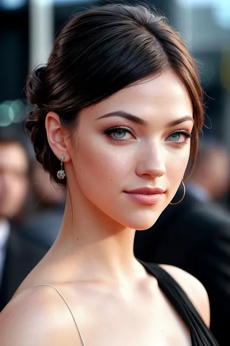 (full body) photo of beautiful (Koh_ViolettBeane:0.99), a woman in a (movie premiere gala:1.1), perfect hair, hair upsweep updo, wearing (blue tunic:1.1),  ((PC Music:1.1)), (eyeliner, eyeshadow), modelshoot style, (extremely detailed CG unity 8k wallpaper), professional majestic (photography by  garry winogrand:1.1), (Sony ZV-E10 Mirrorless Camera), 24mm, exposure blend, hdr, faded, extremely intricate, High (Detail:1.1), Sharp focus, dramatic, soft cinematic light, (looking at viewer), (detailed pupils), (upper body), 24mm, 4k textures, soft cinematic light, adobe lightroom, photolab, elegant, ((((cinematic look)))), soothing tones, insane details, hyperdetailed, low contrast