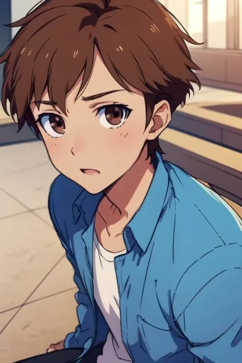 masterpiece, best quality, sketch, 1boy, solo, male focus, looking at viewer, , depth of field, <lora:arato_endou:0.70>, arato_endou, brown hair, brown eyes, , ,