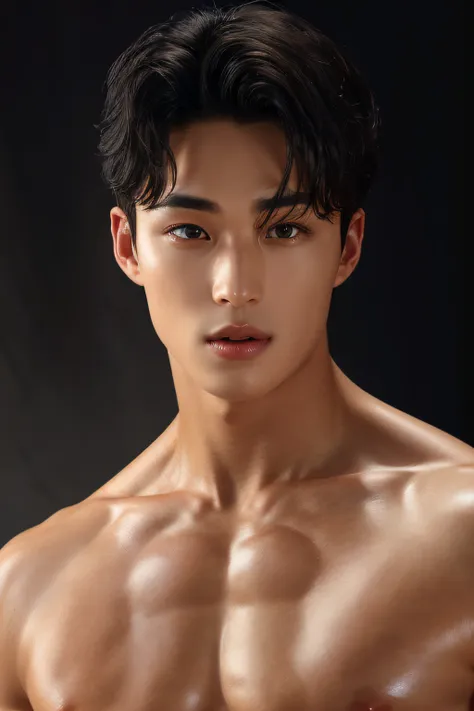 oppav3, (masterpiece, ultra quality, high resolution, 8k, intricate: 1.2), (detailed face:1.2), handsome, detailed skin, pores, absurdres , hunk, muscle, working out, nude, pectorals, muscle, 1boy, male focus, ((realistic)), abs, good lighting quality, muscle veins, ((pale skin)), flexing, balanced eyes, <lora:oppav3:0.9>