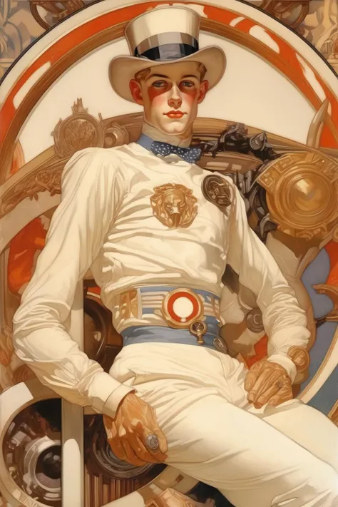 <lora:J.C. Leyendecker Style:1>J.C. Leyendecker Style - nietchean ideal depicted