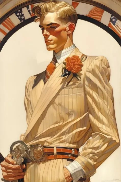 <lora:J.C. Leyendecker Style:1>J.C. Leyendecker Style - Handsone men by J.C. Leyendecker